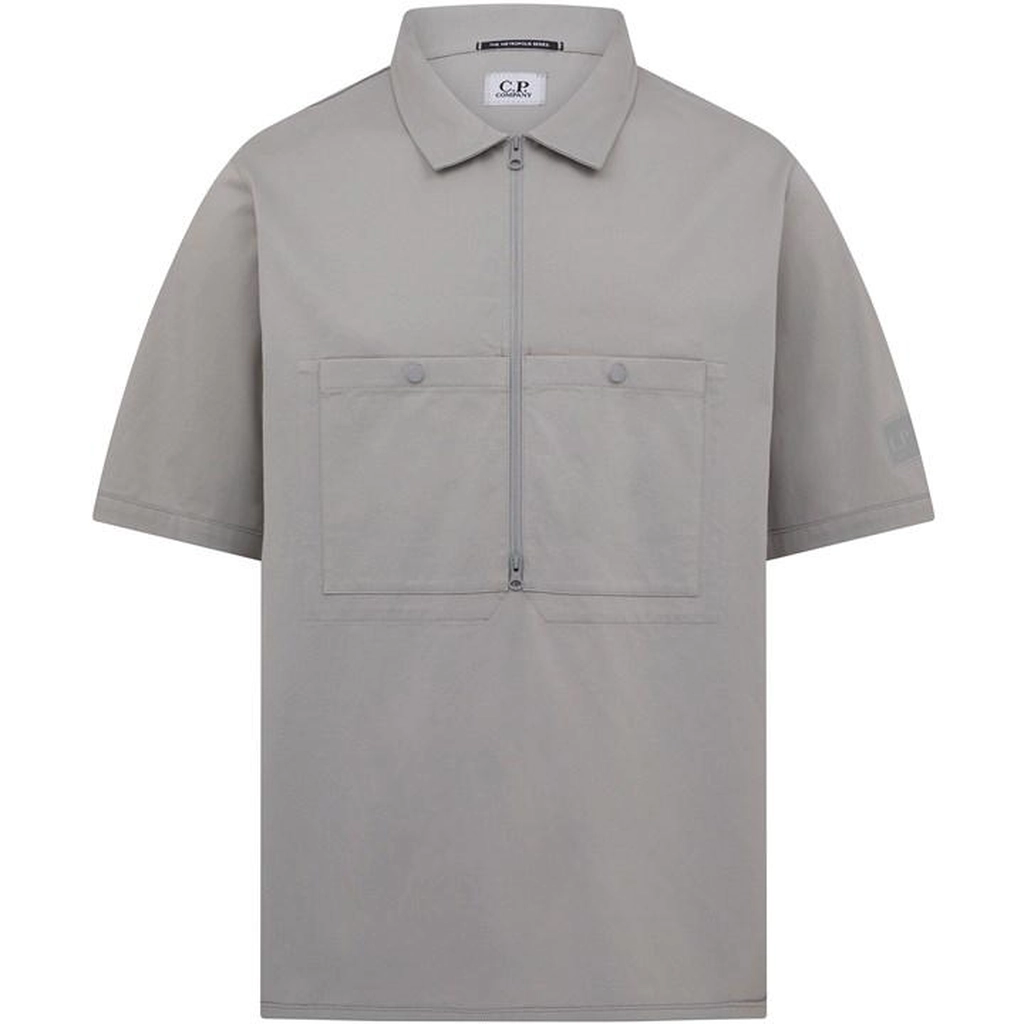 CP Company Half-Zip Polo Top - Grey